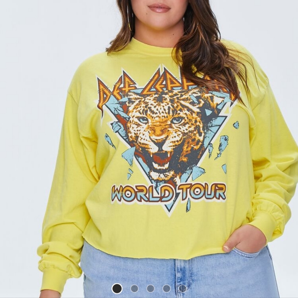NWT Def Leppard crop top raw cut XL NWT